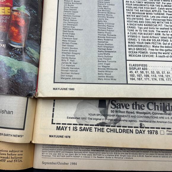 Vintage Lot 6 Issues Mother Earth News May '78 May '80 Sept '84 Jan July Nov '81 - Picture 2 of 7